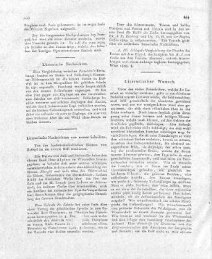 Literarische Nachrichten von neuen Schriften.