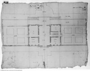 Rom, Vigna des Emanuelle Alfonsecca, Kasino, Grundriss des Erdgeschosses und Plan der Gartenanlagen