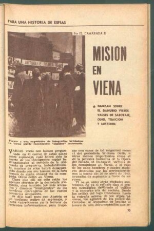 Misión en Viena : Para una historia de espías