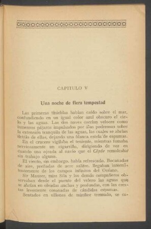 Capítulo V - Una noche de fiera tempestad