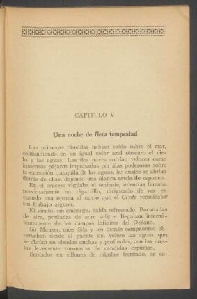 Capítulo V - Una noche de fiera tempestad