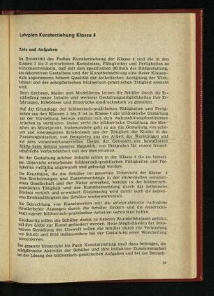 Lehrplan Kunsterziehung Klasse 4