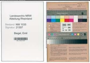 Entnazifizierung Emil Biegel , geb. 28.05.1899 (Kaufmaennischer Angestellter)