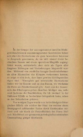 Ein Fall von Hautsarkom