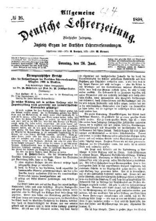 Stenographischer Bericht über die Verhandlungen der Deutschen Lehrerversammlung Pfingsten 1898 in Breslau : (Fortsetzung)