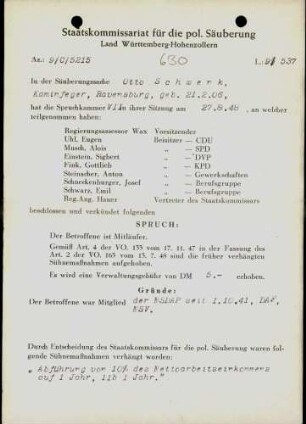 Schwenk, Otto