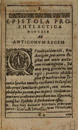 Epistola prophylactica ad Antigonum regem