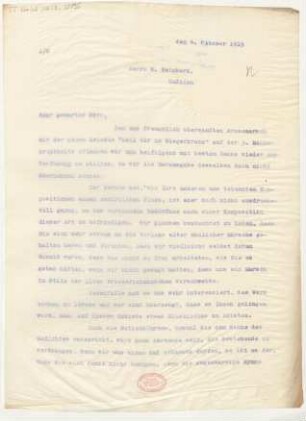 Brief an Wilhelm Reinhard : 04.10.1915