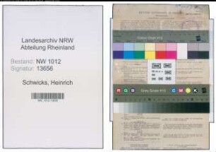Entnazifizierung Heinrich Schwicks , geb. 25.01.1895 (Arbeiter)