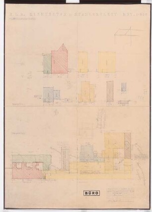 Reichsluftfahrtministerium, Berlin (Vorgängerbauten): ehemaliges Kriegsministerium: Abriss Gebäudeteil Leipziger Straße 5-6: Schnitte, Grundriss 1:250