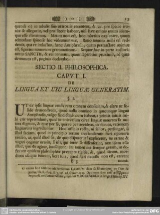 Sectio II. Philosophica
