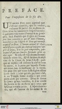 Préface. Pour l’exposition de la foi etc.