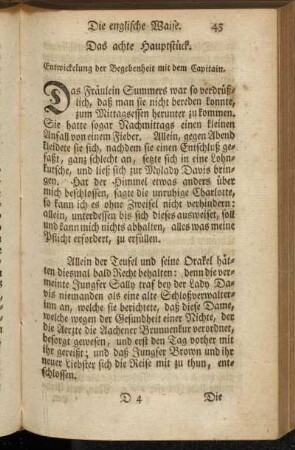 Das achte Hauptstück. Entwickelung der Begebenheit mit dem Capitain.