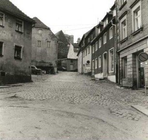 Stolpen, Schloßstraße. Blick von der Bischofswerdaer Straße
