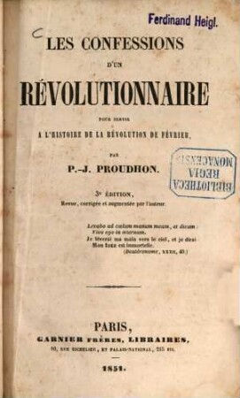 Les confessions d'un révolutionnaire : Pour servir à l'histoire de la révolution de février