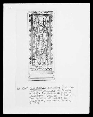 Beauvais, Kathedrale, Grabplatte des Bischofs Philippe de Dreux
