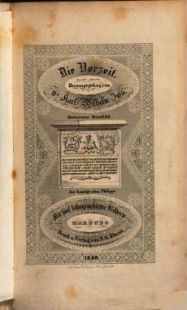 Die Vorzeit : ein Taschenbuch für d. Jahr ... 1838 = Jg. 10