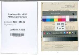 Entnazifizierung Alfred Jackson , geb. 31.07.1913 (Koch)