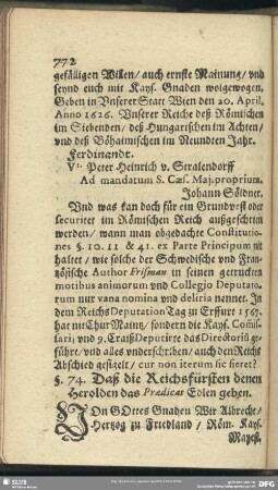 §. 74. Daß die Reichsfürsten denen Herolden das Praedicat Edlen geben