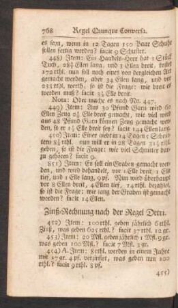 Zinß-Rechnung nach der Regel Detri