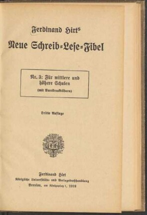 Ferdinand Hirts neue Schreib-Lese-Fibel