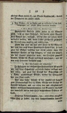 1. Von Gemeinheits-Antheilen.