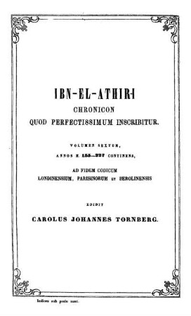 Vol. 6: al- Kāmil fi 't-taʾrīḫ