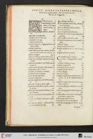 Indice, overo la tavola della Giunta di questa opera, che contiene tutti li Motti, & l'imprese