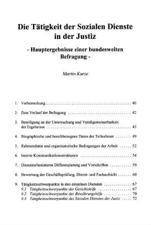 39-108, Die Tätigkeit der Sozialen Dienste in der Justiz - Hauptergebnisse einer bundesweiten Befragung