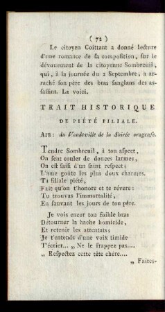 Trait Historique De Piété Filiale.