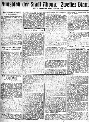 Nummer 2. Zweites Blatt. : Sonnabend, den 9. Januar 1926