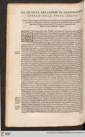 La quarta relatione die Ferdinando Cortese della Nuova Spagna