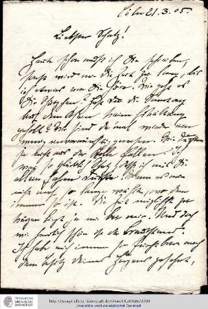 Brief vom 21.03.1905