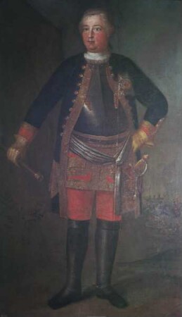 Innendekoration des Festsaals — Wanddekoration des Festsaals — Fürstenbildnisse — Bildnis des Friedrich Wilhelm I. von Preußen (1688-1740) als Kronprinz