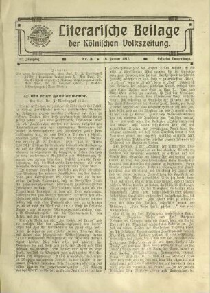 Literarische Beilage der Kölnischen Volkszeitung. 1904-1925