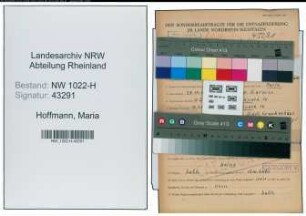 Entnazifizierung Maria Hoffmann , geb. 28.10.1907 ()