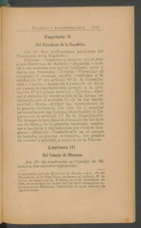 Capítulo II - Del Presidente de la República