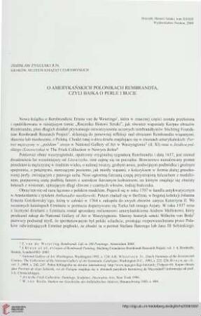 33: O amerykańskich polonikach Rembrandta, czyli bajka o perle i bucie