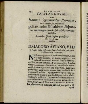 De Comitibus Tabulae Novae, cum Joannes Sigismundus Pfornius ...