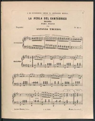La perla del Cantábrico : Mazurka para piano