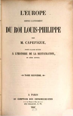 L'Europe depuis l'avénement du Roi Louis-Philippe, 9