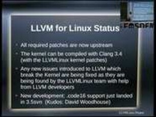 The Linux kernel on dragon wings: Compiling the Kernel with LLVM/clang