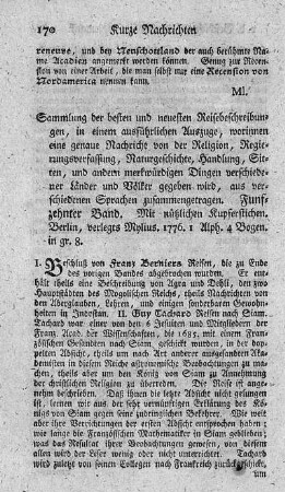 Sammlung der Besten und neuesten Reisebeschreibungen, in einem Auszuge. Bd.15.