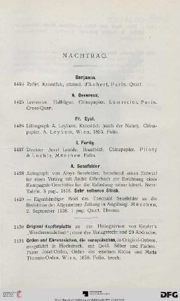 Nachtrag (Nr. 1424-1550)