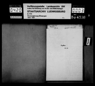 Kult- u. Schulkosten, OA Mergentheim