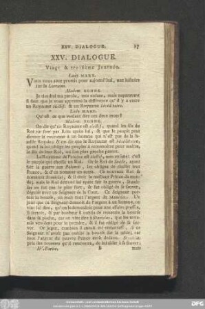 XXV. Dialogue. Vingt & troisième Journée.