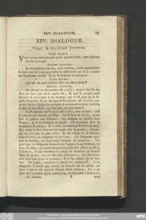 XXV. Dialogue. Vingt & troisième Journée.