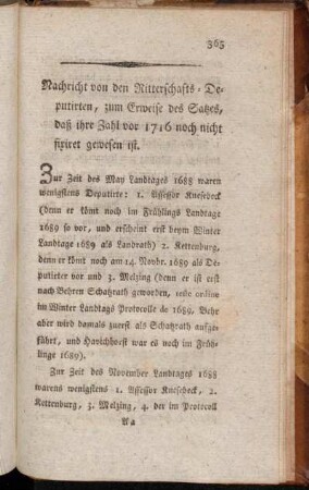 Nachricht von den Ritterschafts-Deputirten, [...].