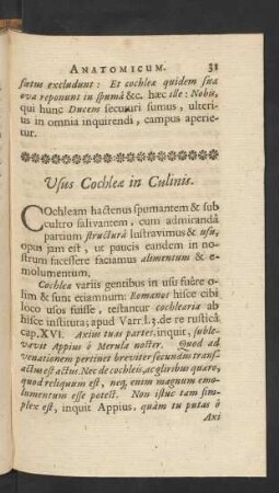 Usus Cochleae in Culinis.
