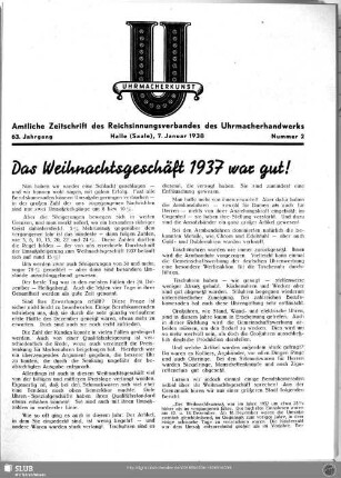 Das Weihnachtsgeschäft 1937 war gut!